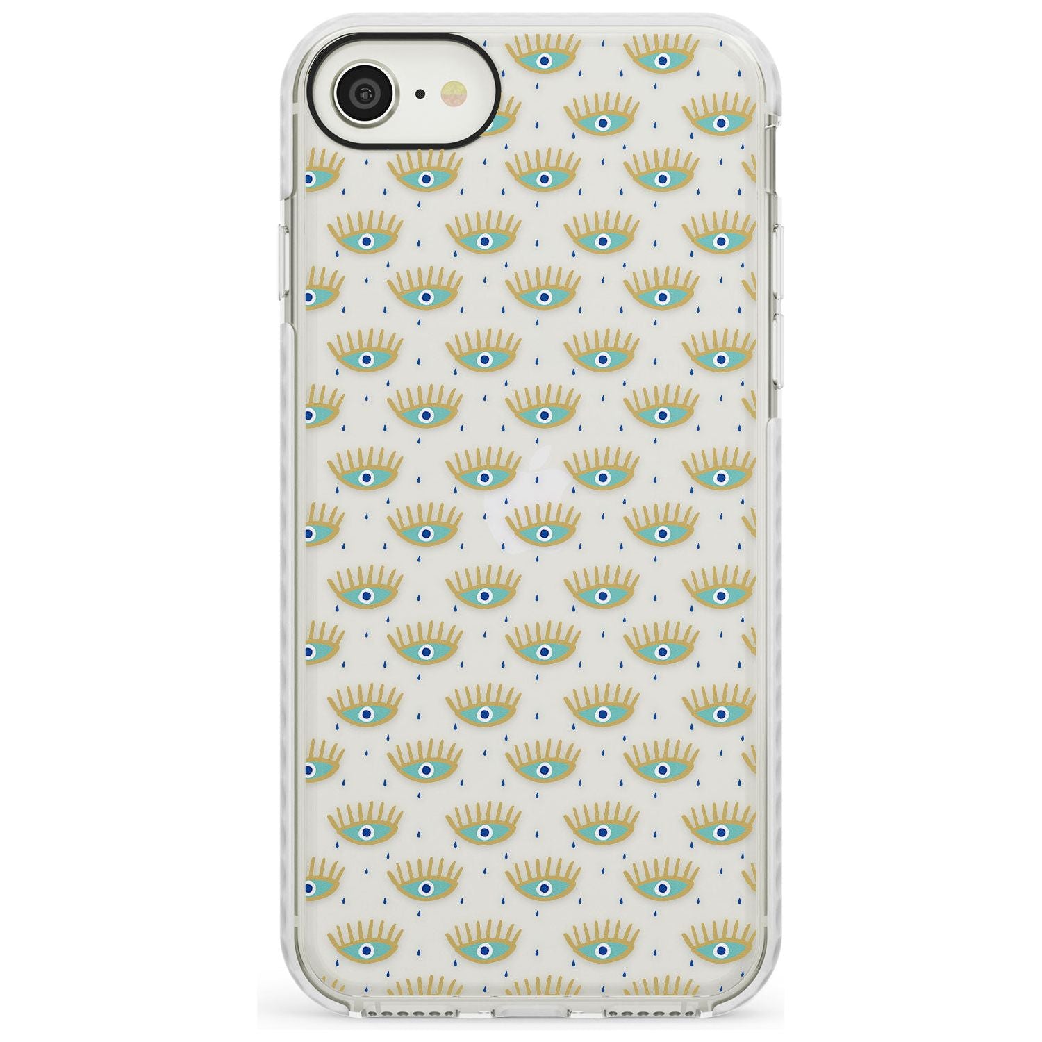 Crying Eyes (Clear) Psychedelic Eyes Pattern Impact Phone Case for iPhone SE 8 7 Plus