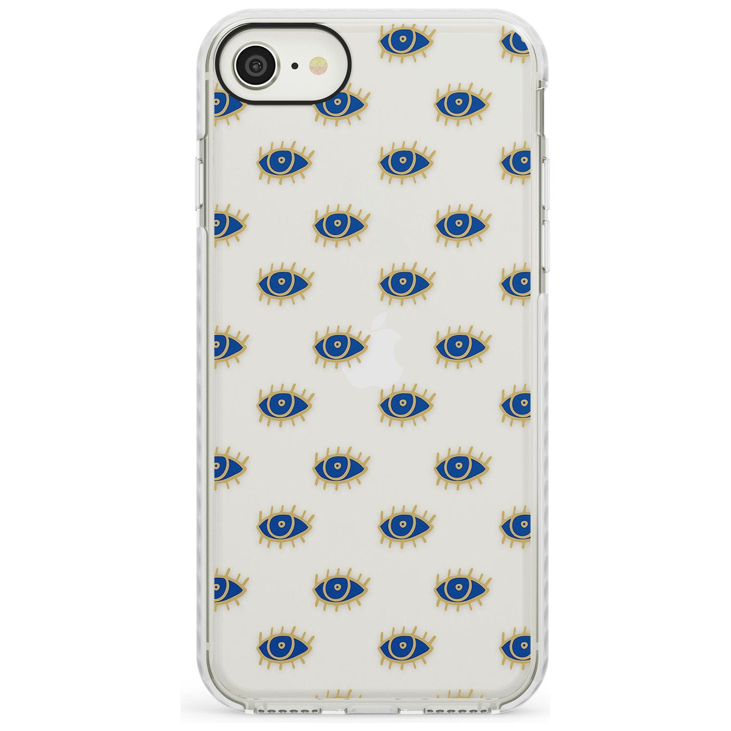 Gold Eyes (Clear) Psychedelic Eyes Pattern Impact Phone Case for iPhone SE 8 7 Plus