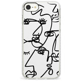 Continuous Line Faces: Black on White Slim TPU Phone Case for iPhone SE 8 7 Plus