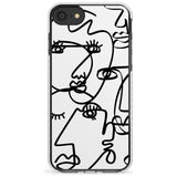 Continuous Line Faces: Black on White Slim TPU Phone Case for iPhone SE 8 7 Plus