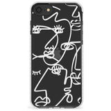 Continuous Line Faces: White on Clear Slim TPU Phone Case for iPhone SE 8 7 Plus