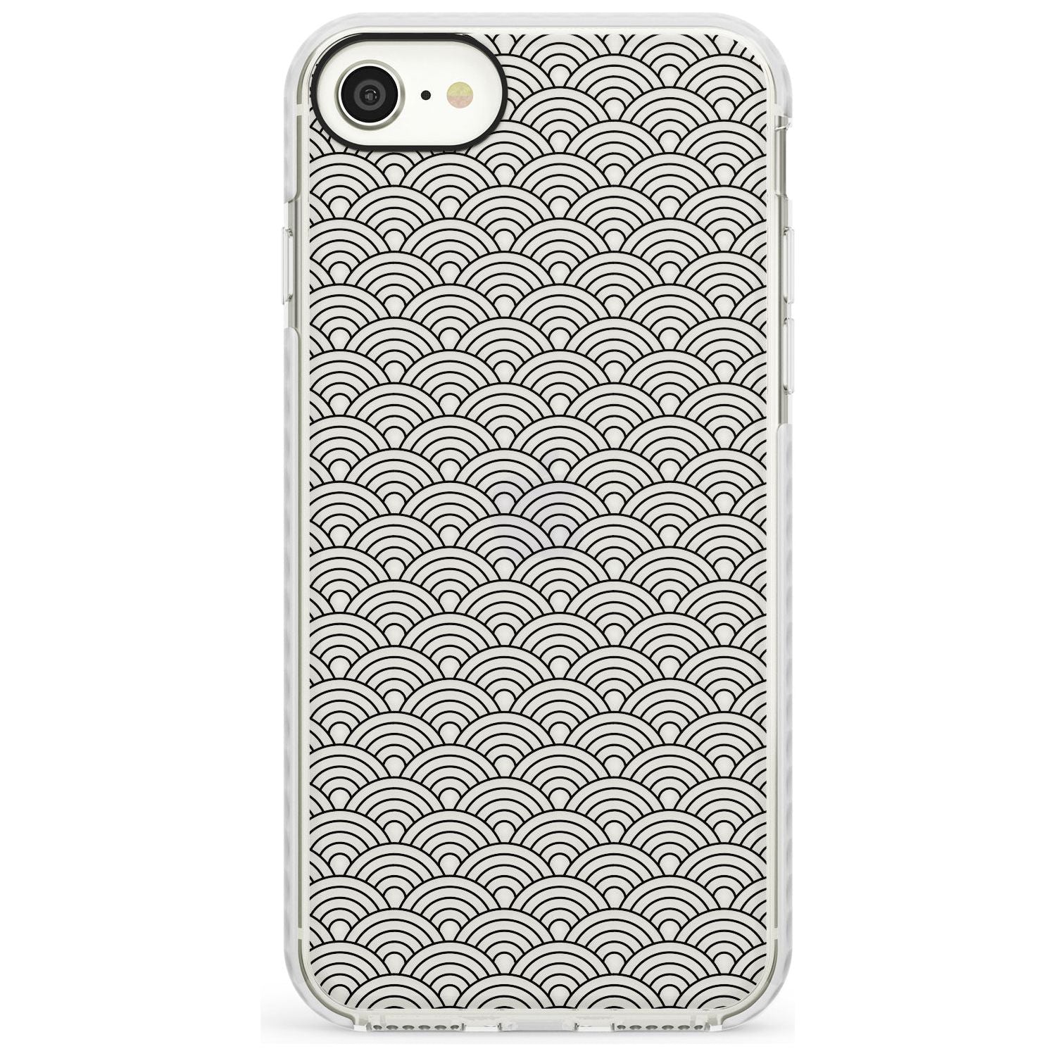 Abstract Lines: Scalloped Pattern Slim TPU Phone Case for iPhone SE 8 7 Plus