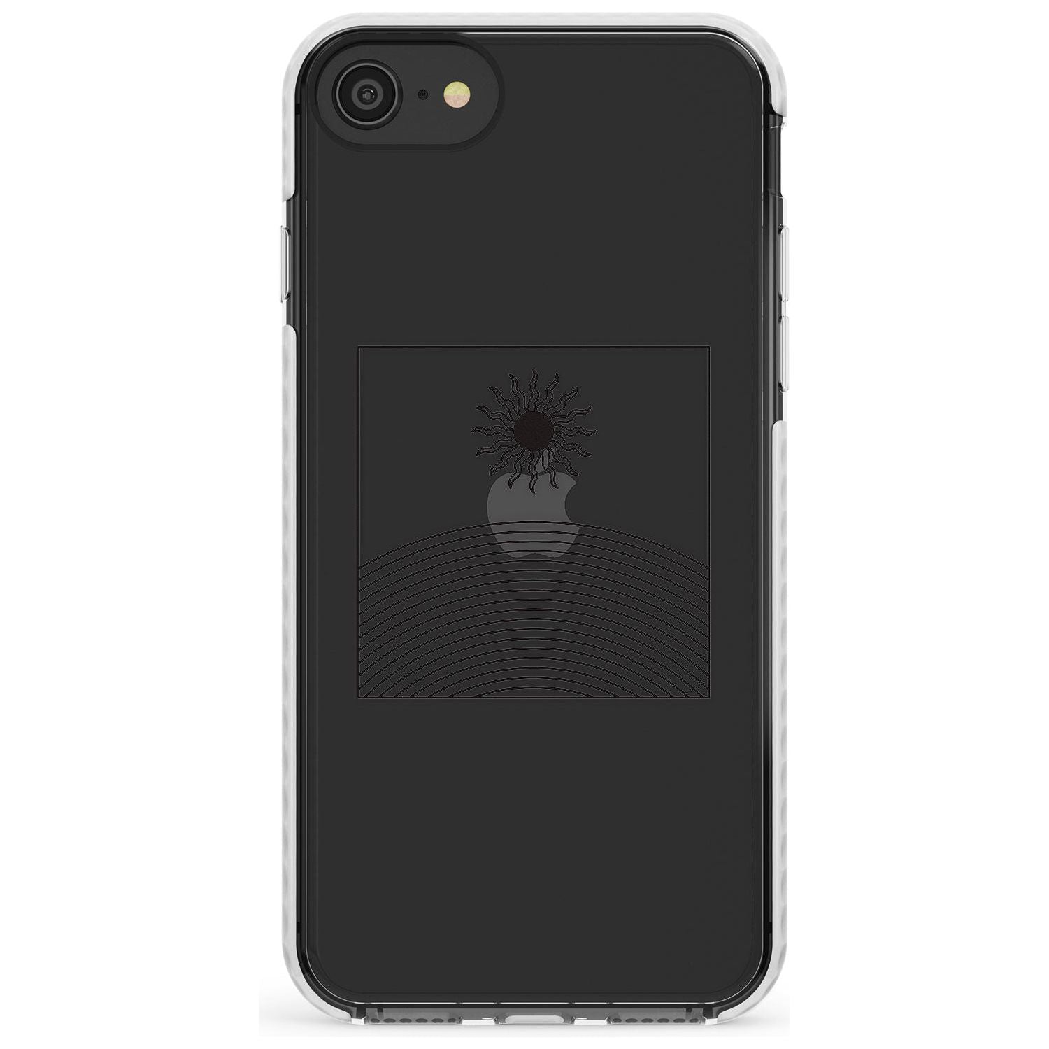 Framed Linework: Rising Sun Slim TPU Phone Case for iPhone SE 8 7 Plus