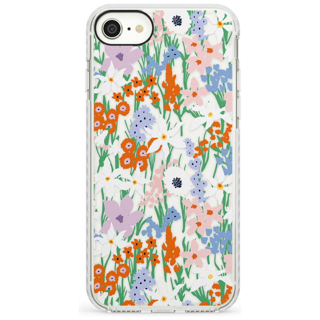 Springtime Meadow: Transparent Slim TPU Phone Case for iPhone SE 8 7 Plus