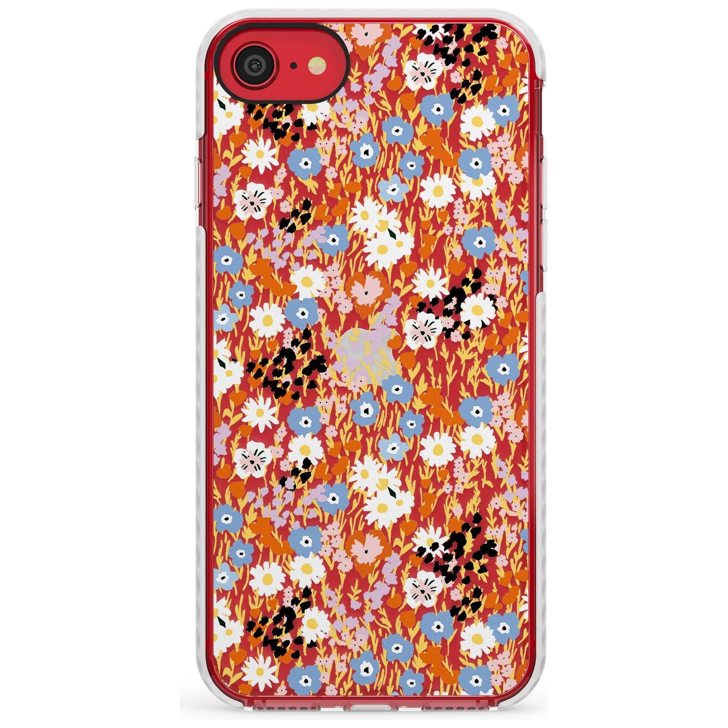 Busy Floral Mix: Transparent Slim TPU Phone Case for iPhone SE 8 7 Plus