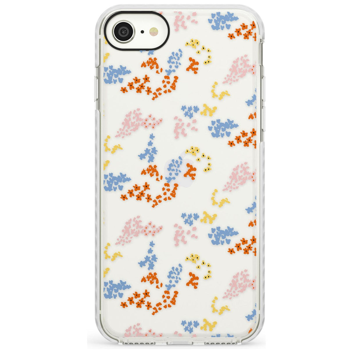 Small Flower Mix: Transparent Slim TPU Phone Case for iPhone SE 8 7 Plus