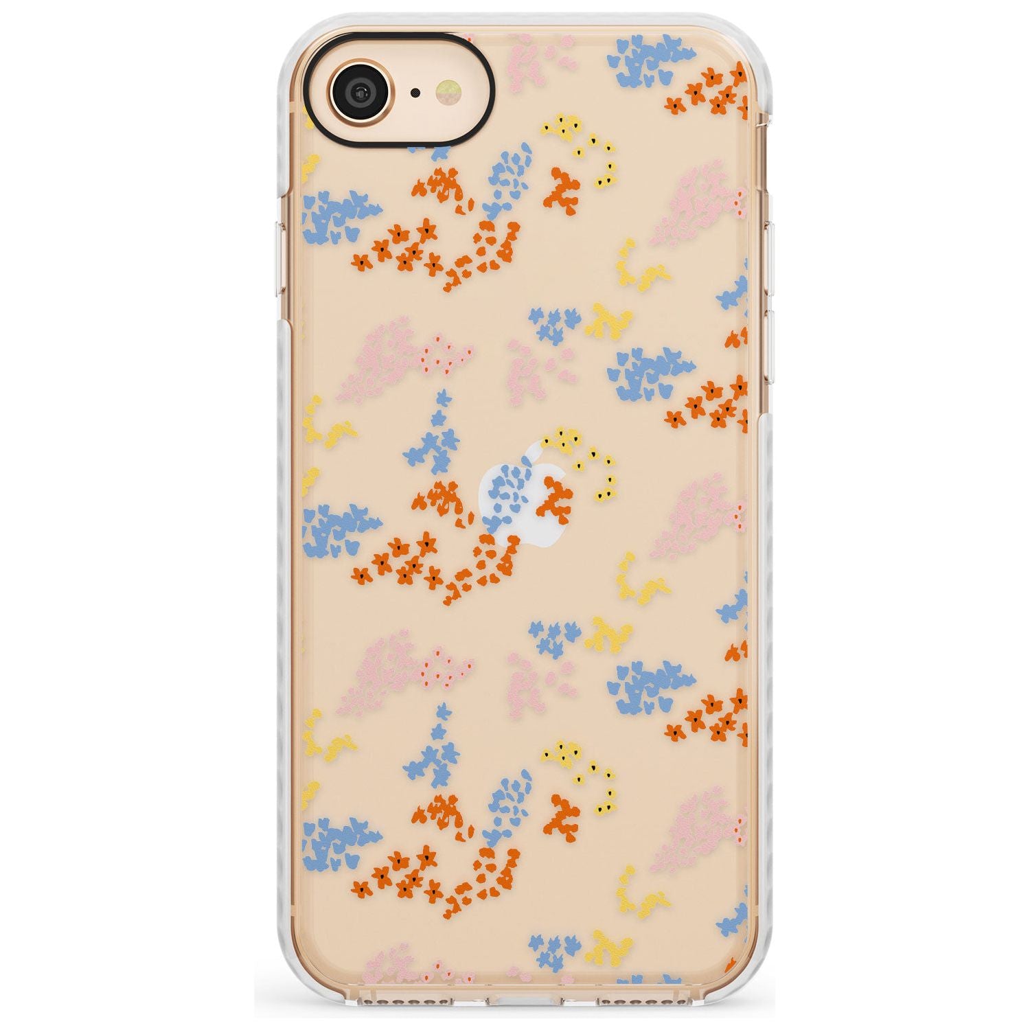 Small Flower Mix: Transparent Slim TPU Phone Case for iPhone SE 8 7 Plus