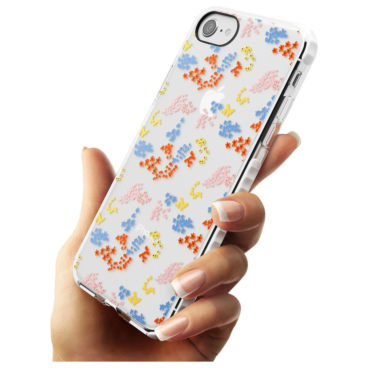 Small Flower Mix: Transparent Slim TPU Phone Case for iPhone SE 8 7 Plus