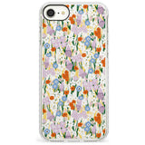 Energetic Floral Mix: Transparent Slim TPU Phone Case for iPhone SE 8 7 Plus