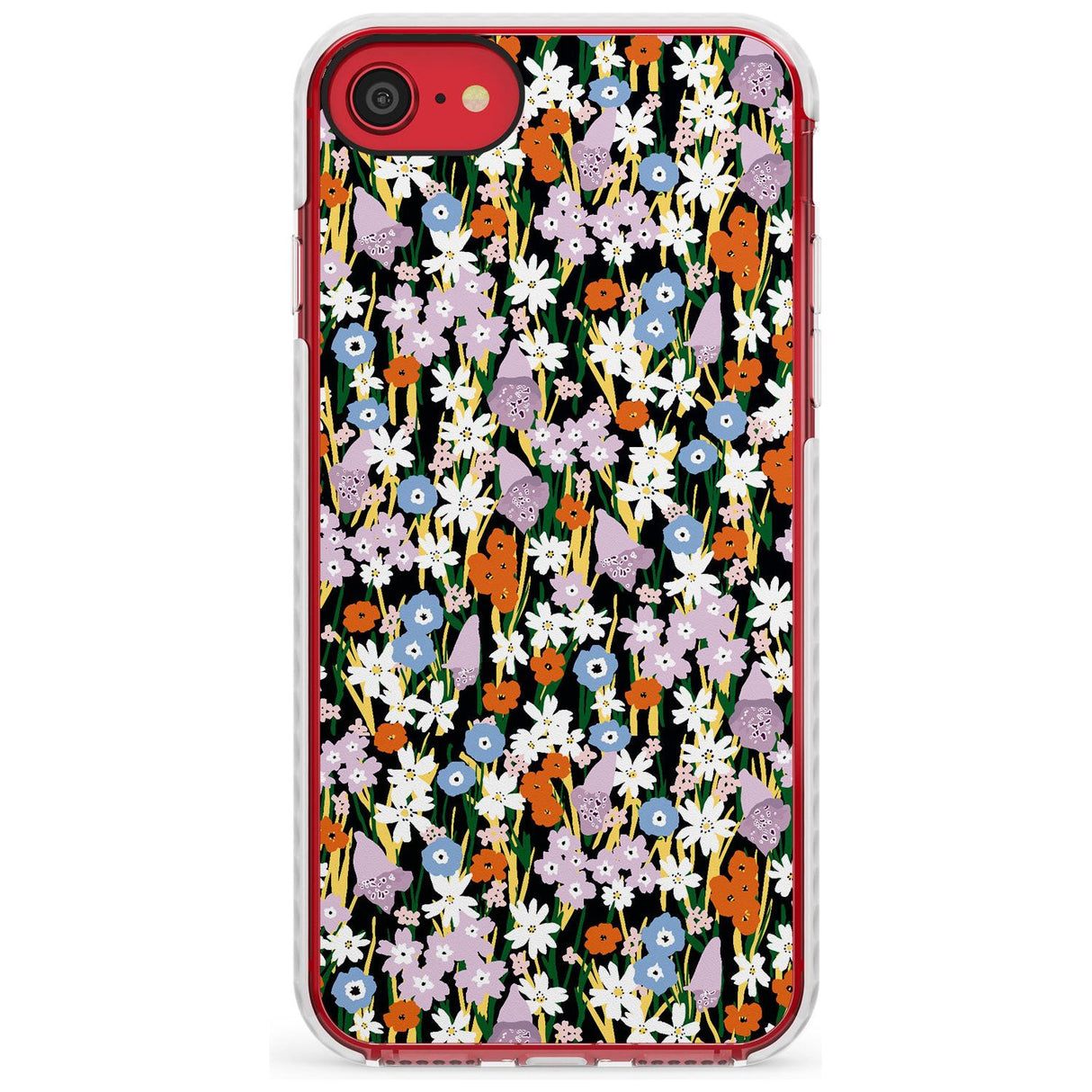 Energetic Floral Mix: Solid Slim TPU Phone Case for iPhone SE 8 7 Plus