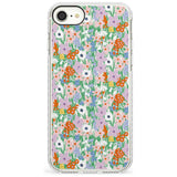 Jazzy Floral Mix: Transparent Slim TPU Phone Case for iPhone SE 8 7 Plus