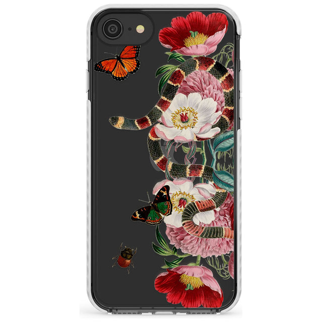 Floral Snake Slim TPU Phone Case for iPhone SE 8 7 Plus