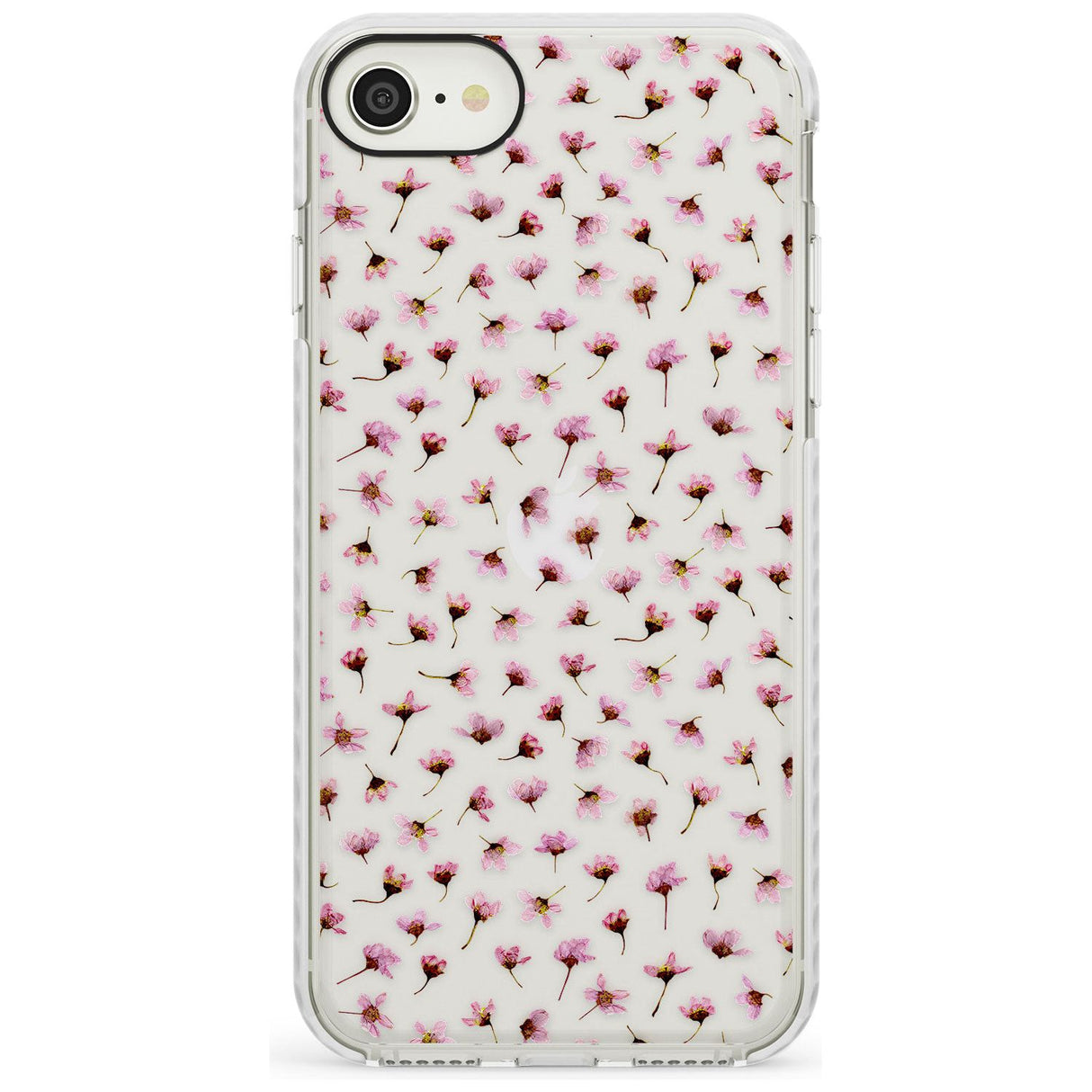 Small Pink Blossoms Transparent Design Impact Phone Case for iPhone SE 8 7 Plus
