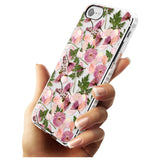 Leafy Floral Pattern Transparent Design Impact Phone Case for iPhone SE 8 7 Plus