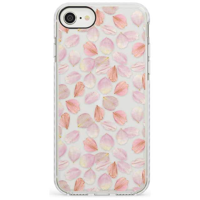 Pink Petals Transparent Design Impact Phone Case for iPhone SE 8 7 Plus