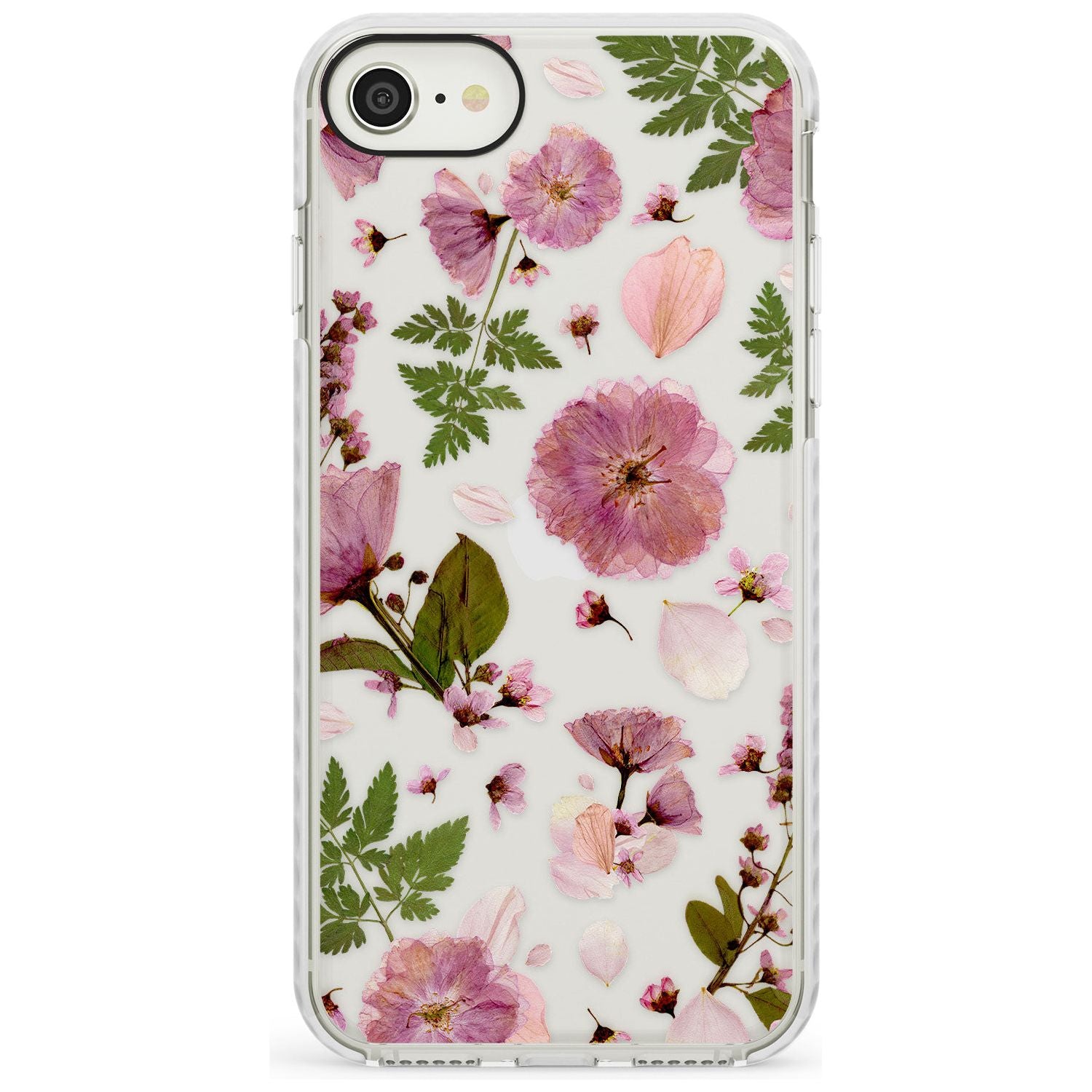 Natural Arrangement of Flowers & Leaves Design Impact Phone Case for iPhone SE 8 7 Plus