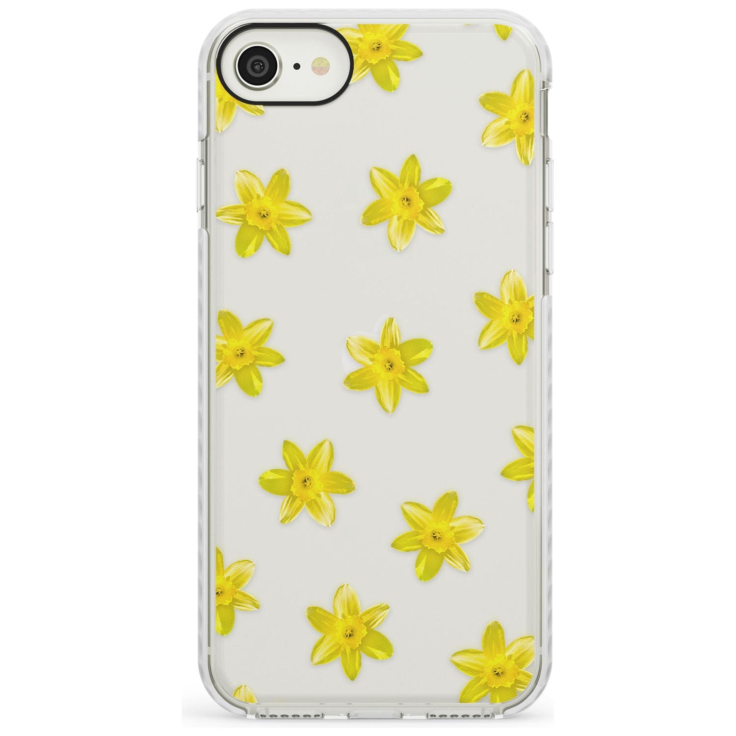 Daffodils Transparent Pattern Impact Phone Case for iPhone SE 8 7 Plus