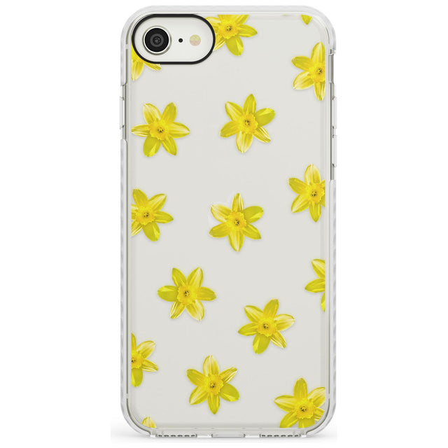 Daffodils Transparent Pattern Impact Phone Case for iPhone SE 8 7 Plus