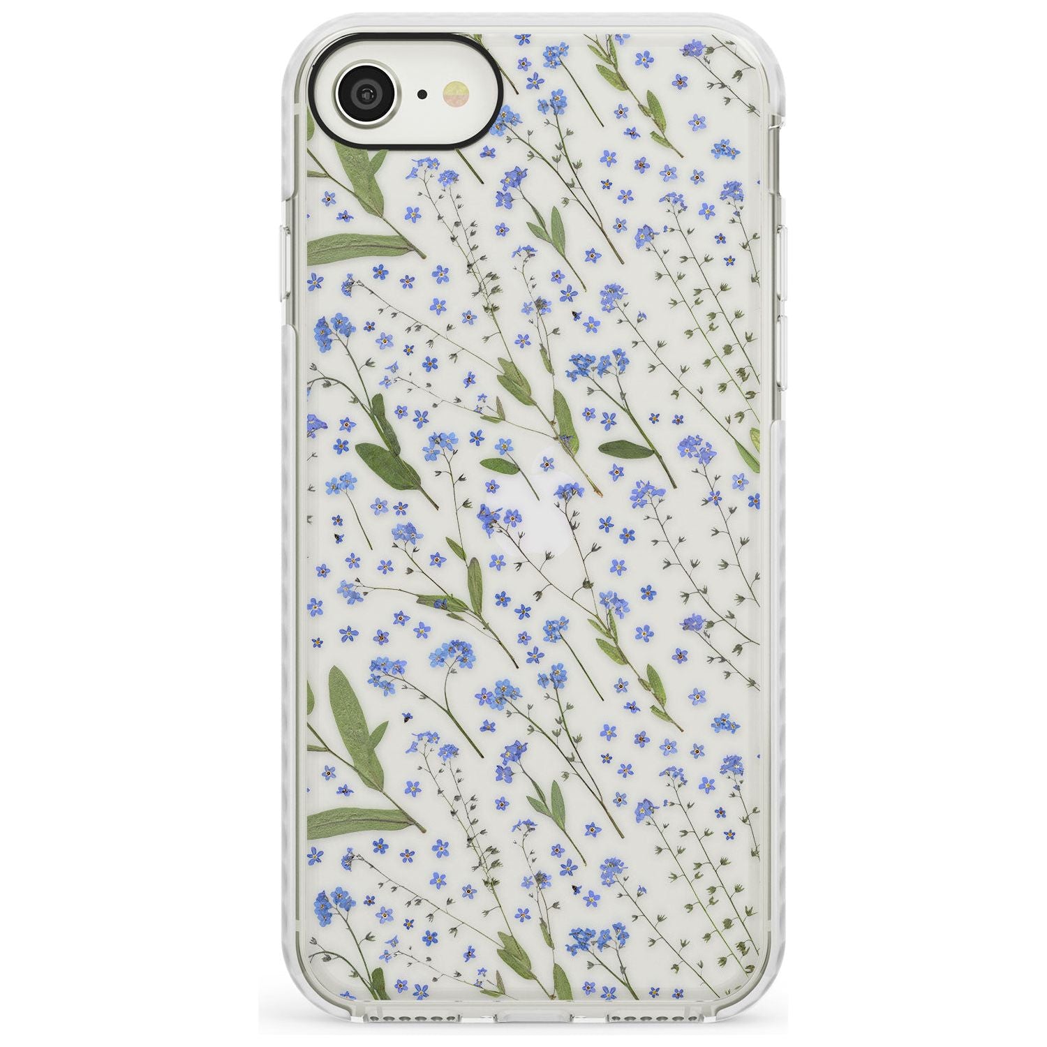 Blue Wild Flower Design Impact Phone Case for iPhone SE 8 7 Plus