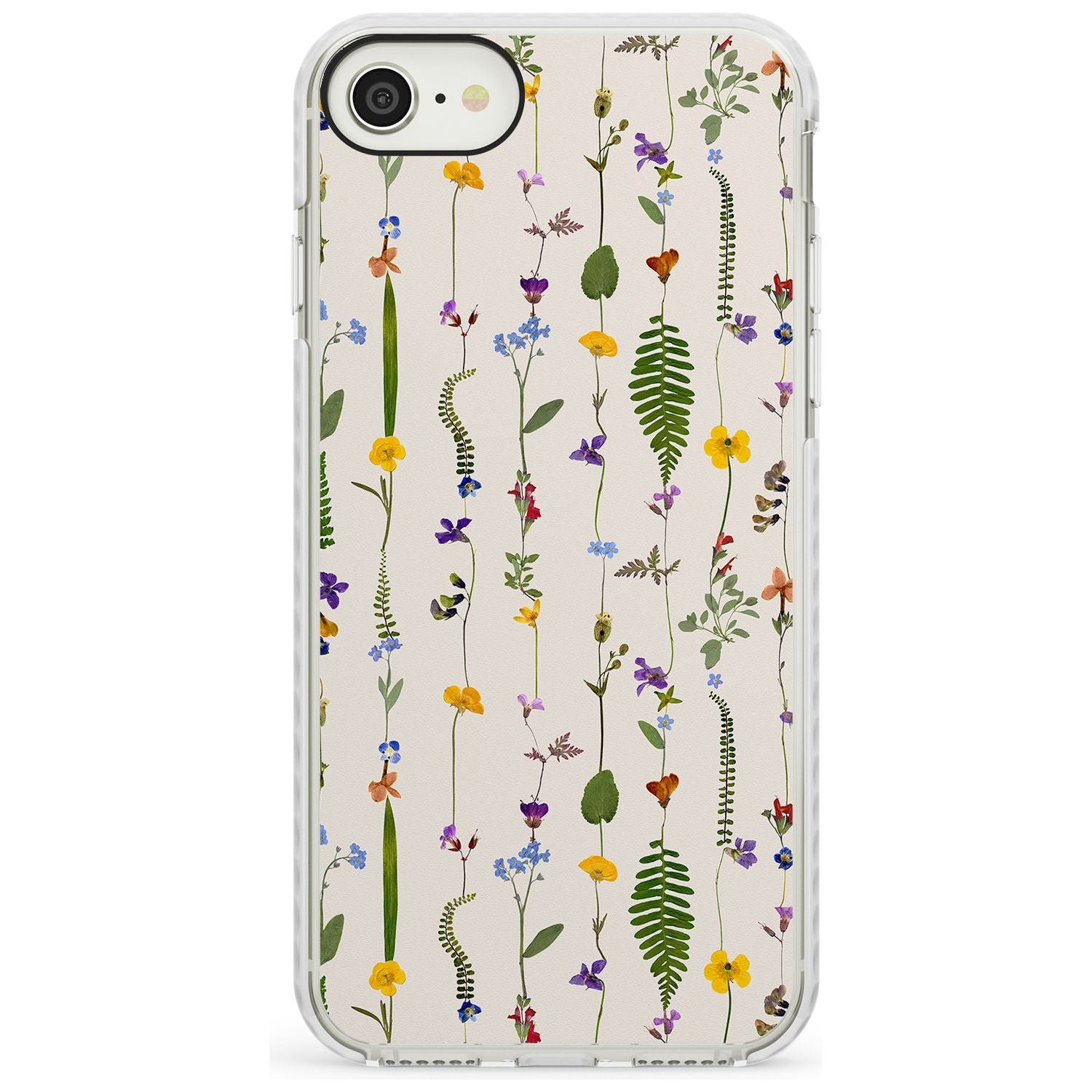Wildflower Chain Design - Cream Impact Phone Case for iPhone SE 8 7 Plus