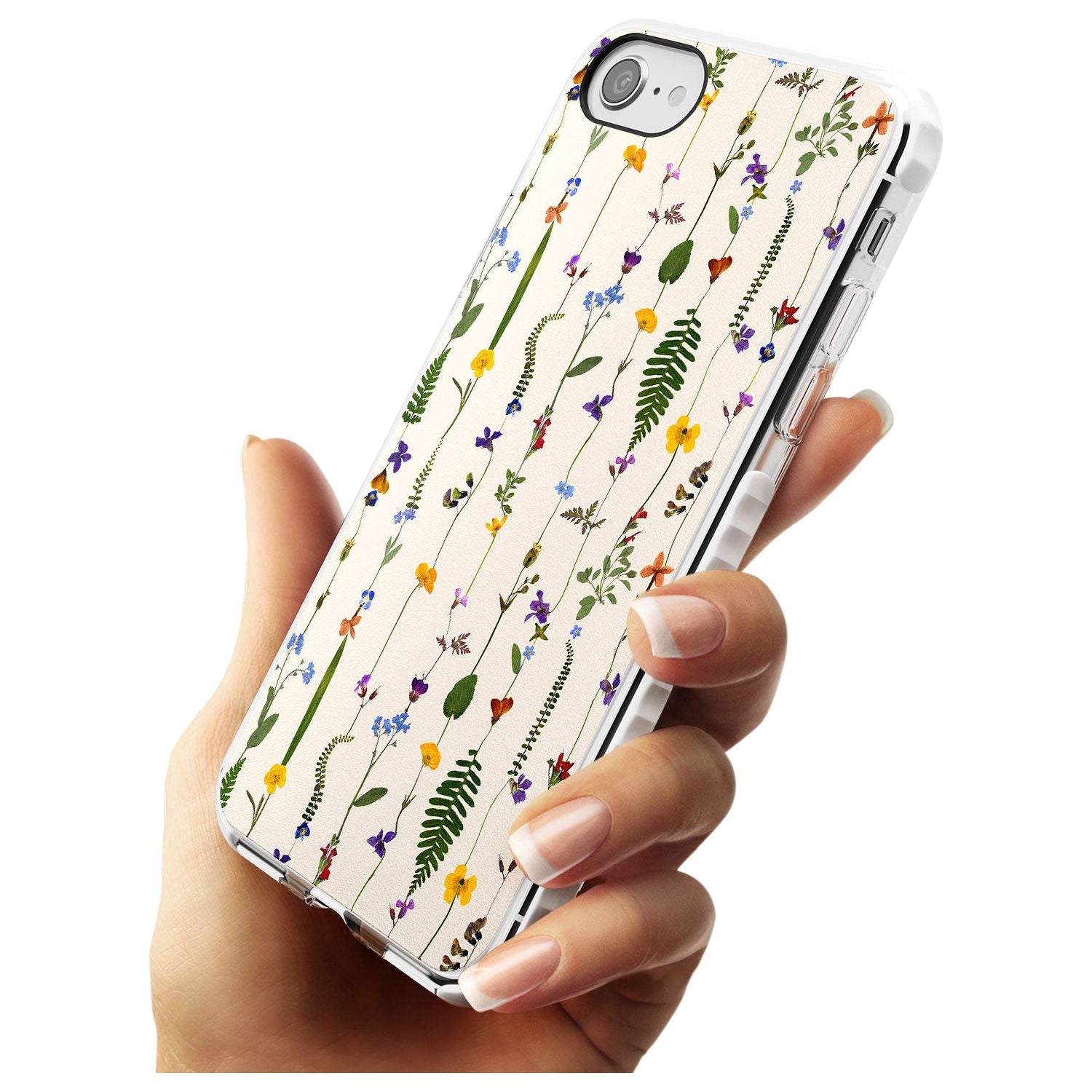Wildflower Chain Design - Cream Impact Phone Case for iPhone SE 8 7 Plus