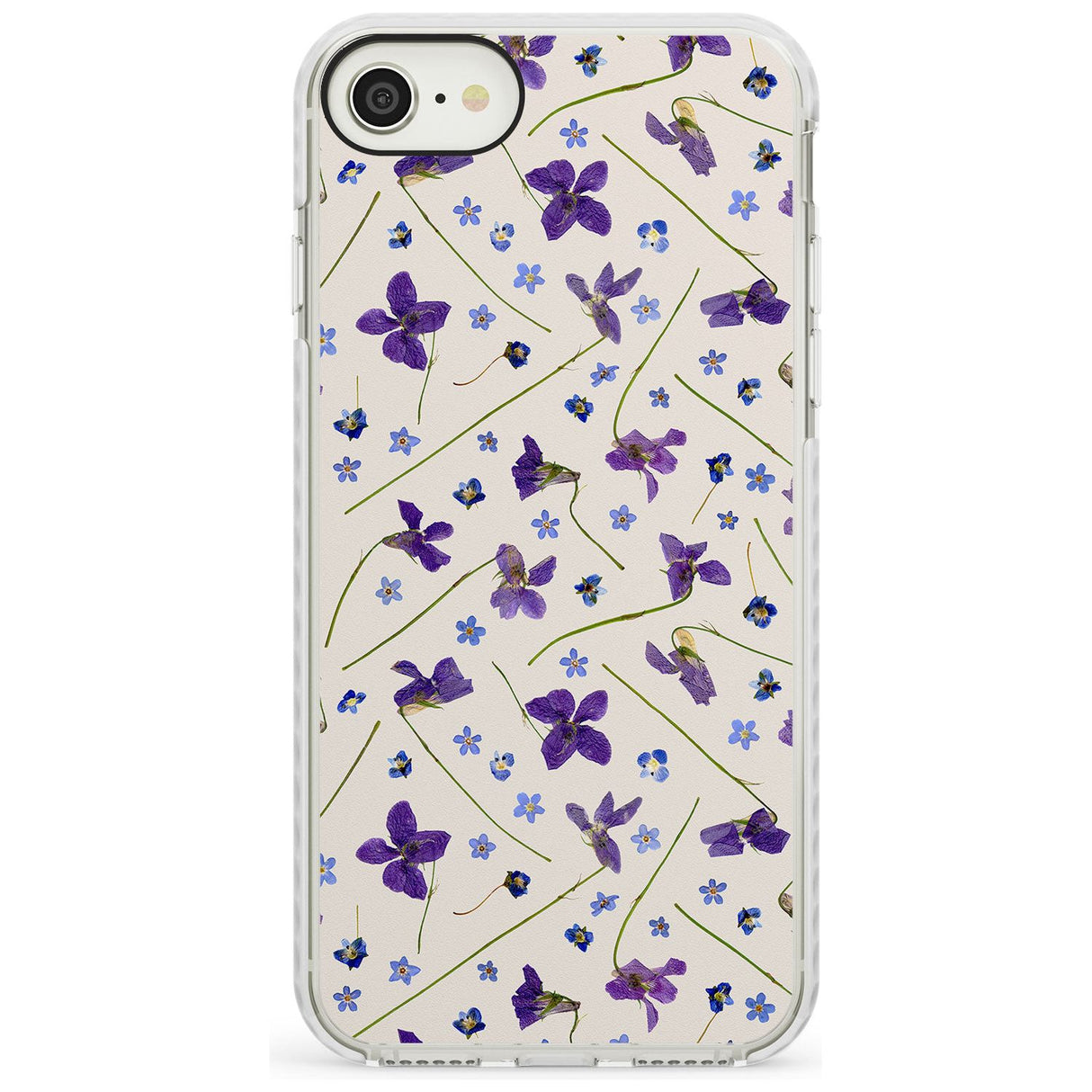 Violet Floral Pattern Design - Cream Impact Phone Case for iPhone SE 8 7 Plus