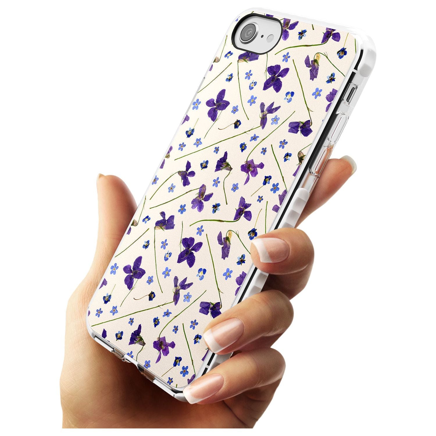 Violet Floral Pattern Design - Cream Impact Phone Case for iPhone SE 8 7 Plus