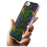 Busy Floral and Fern Design - Navy Impact Phone Case for iPhone SE 8 7 Plus