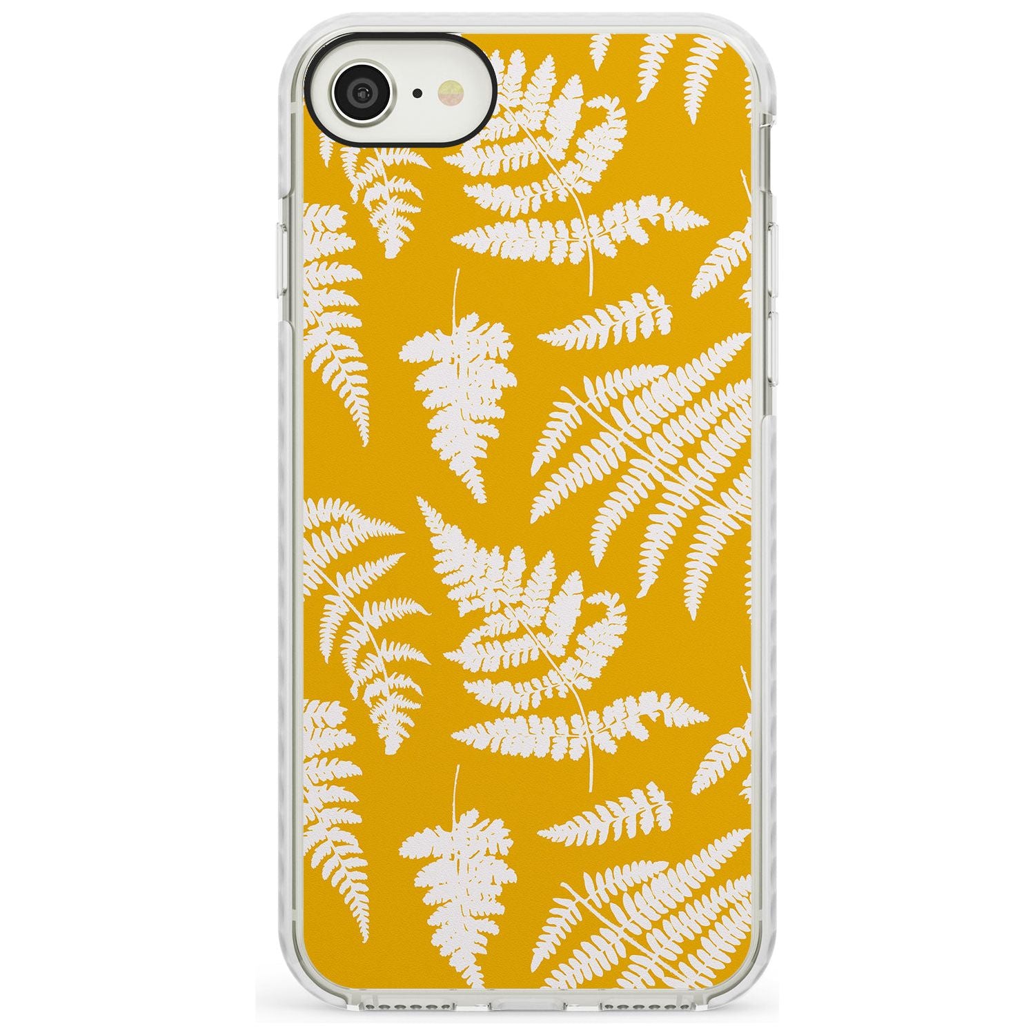 Fern Pattern on Yellow Impact Phone Case for iPhone SE 8 7 Plus