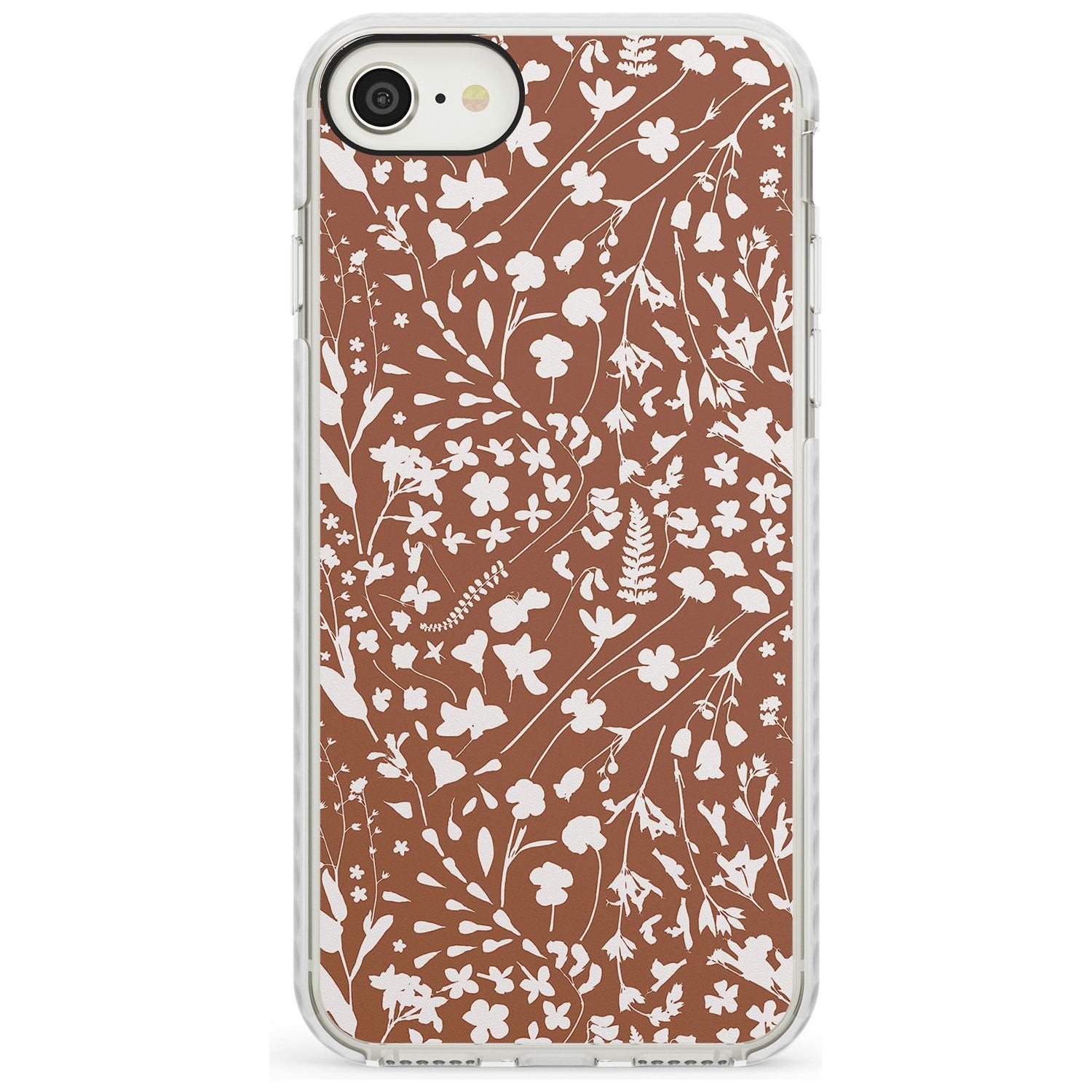 Wildflower Cluster on Terracotta Impact Phone Case for iPhone SE 8 7 Plus