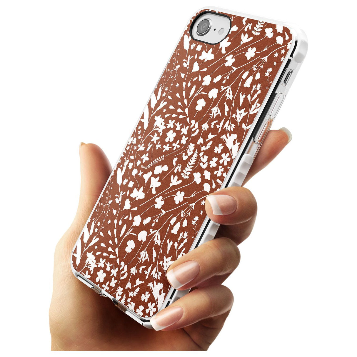 Wildflower Cluster on Terracotta Impact Phone Case for iPhone SE 8 7 Plus