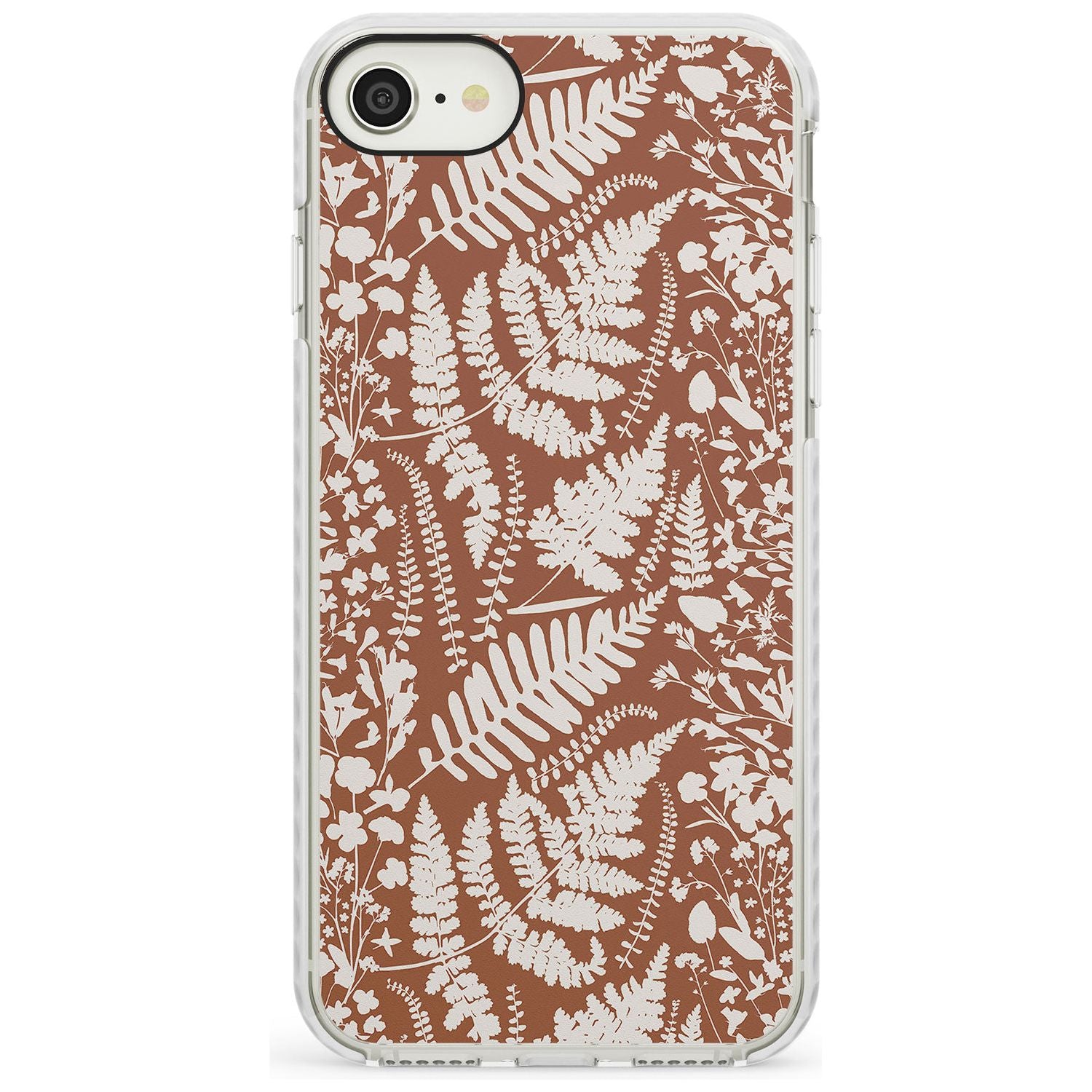 Wildflowers and Ferns on Terracotta Impact Phone Case for iPhone SE 8 7 Plus