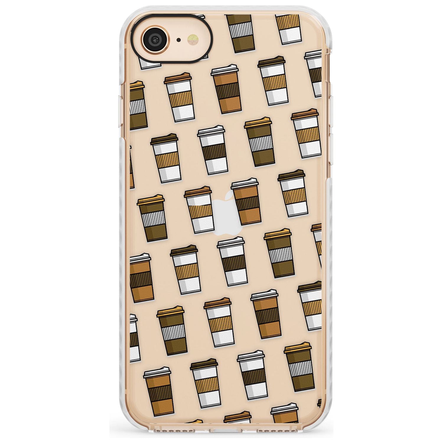 Coffee Cup Pattern Impact Phone Case for iPhone SE 8 7 Plus