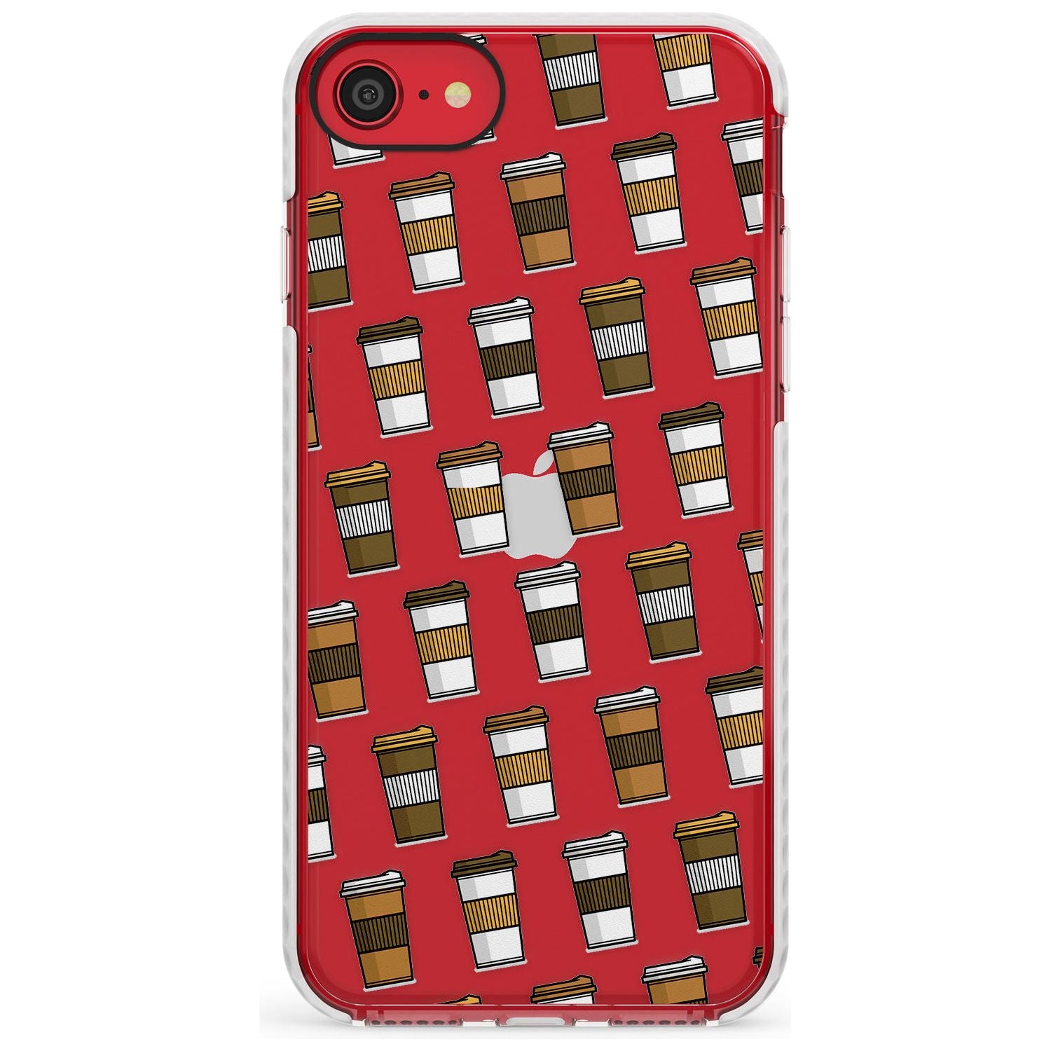 Coffee Cup Pattern Impact Phone Case for iPhone SE 8 7 Plus