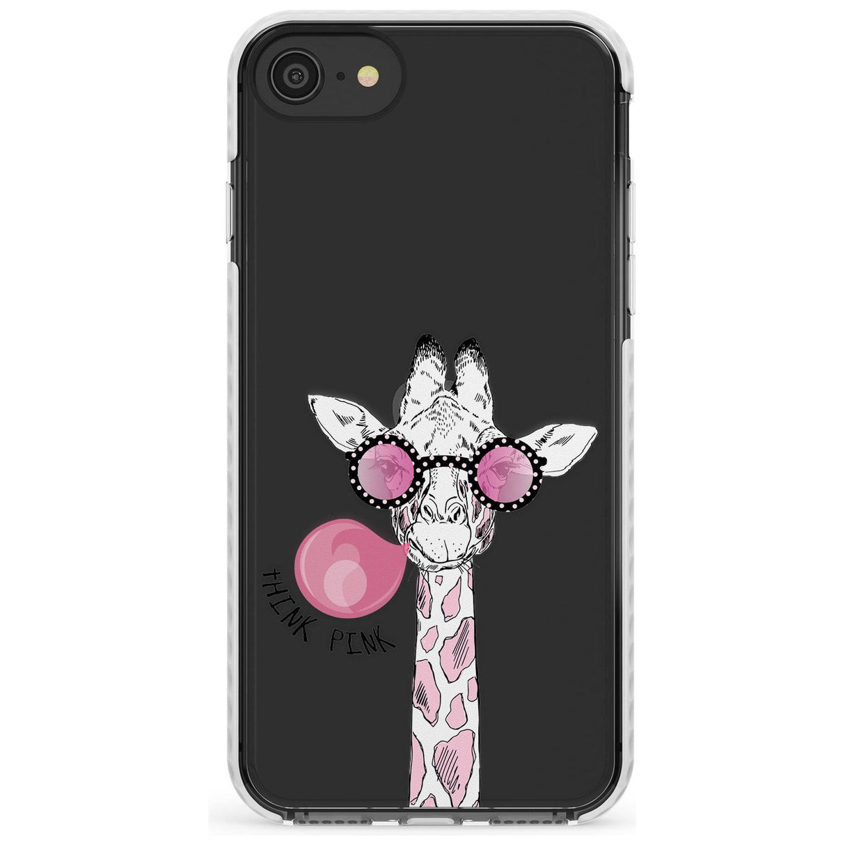 Think Pink Giraffe Impact Phone Case for iPhone SE 8 7 Plus