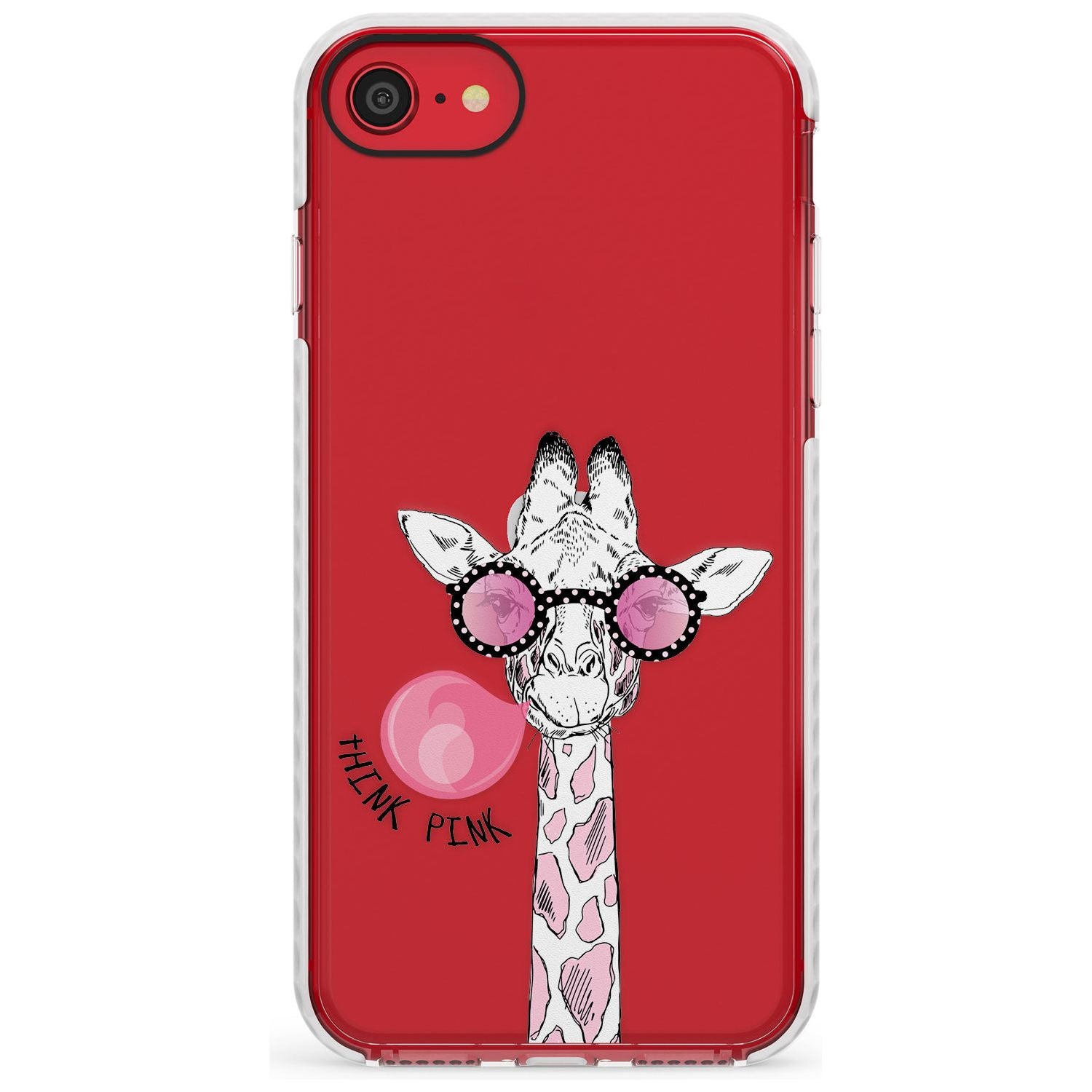 Think Pink Giraffe Impact Phone Case for iPhone SE 8 7 Plus