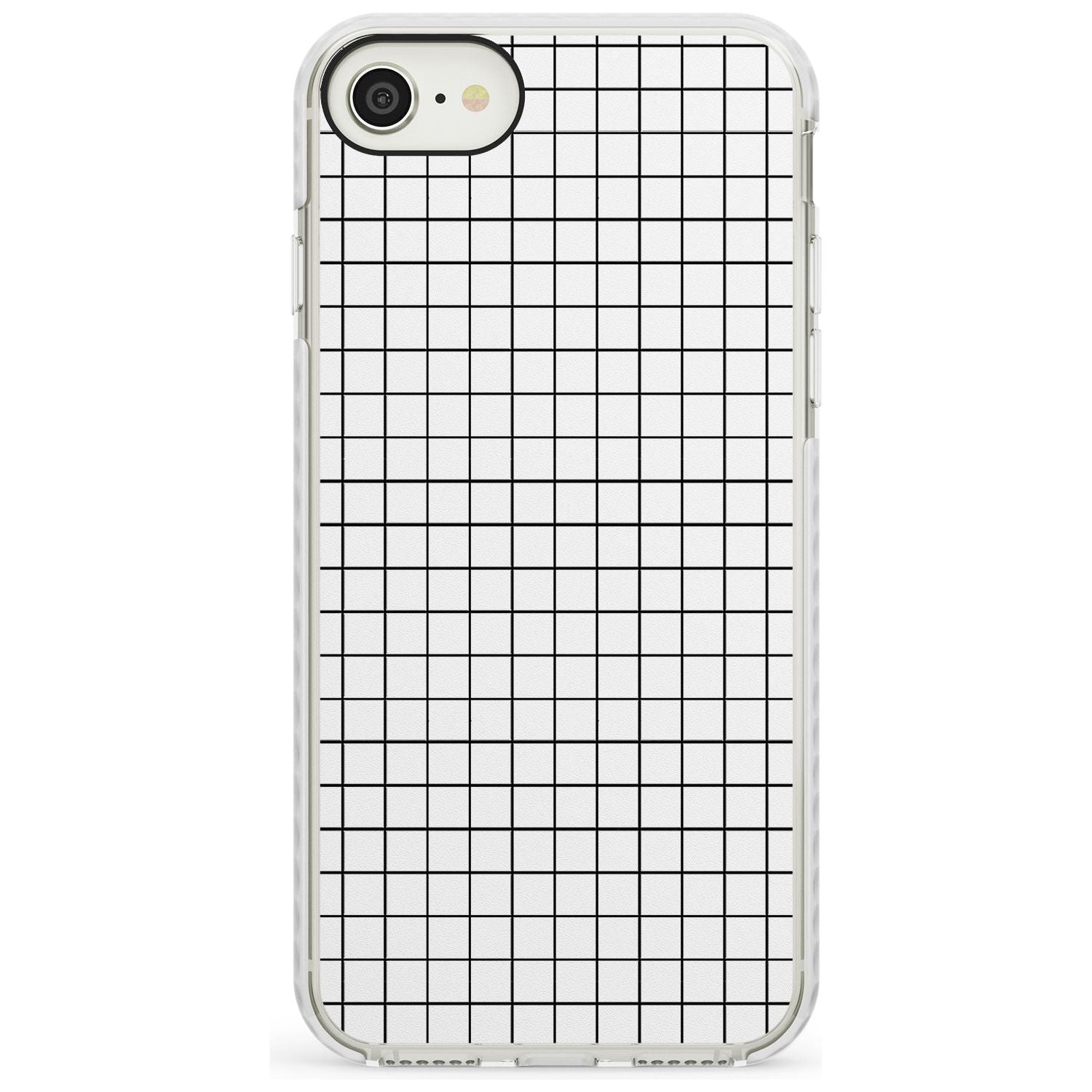 Simplistic Small Grid Designs White Impact Phone Case for iPhone SE 8 7 Plus