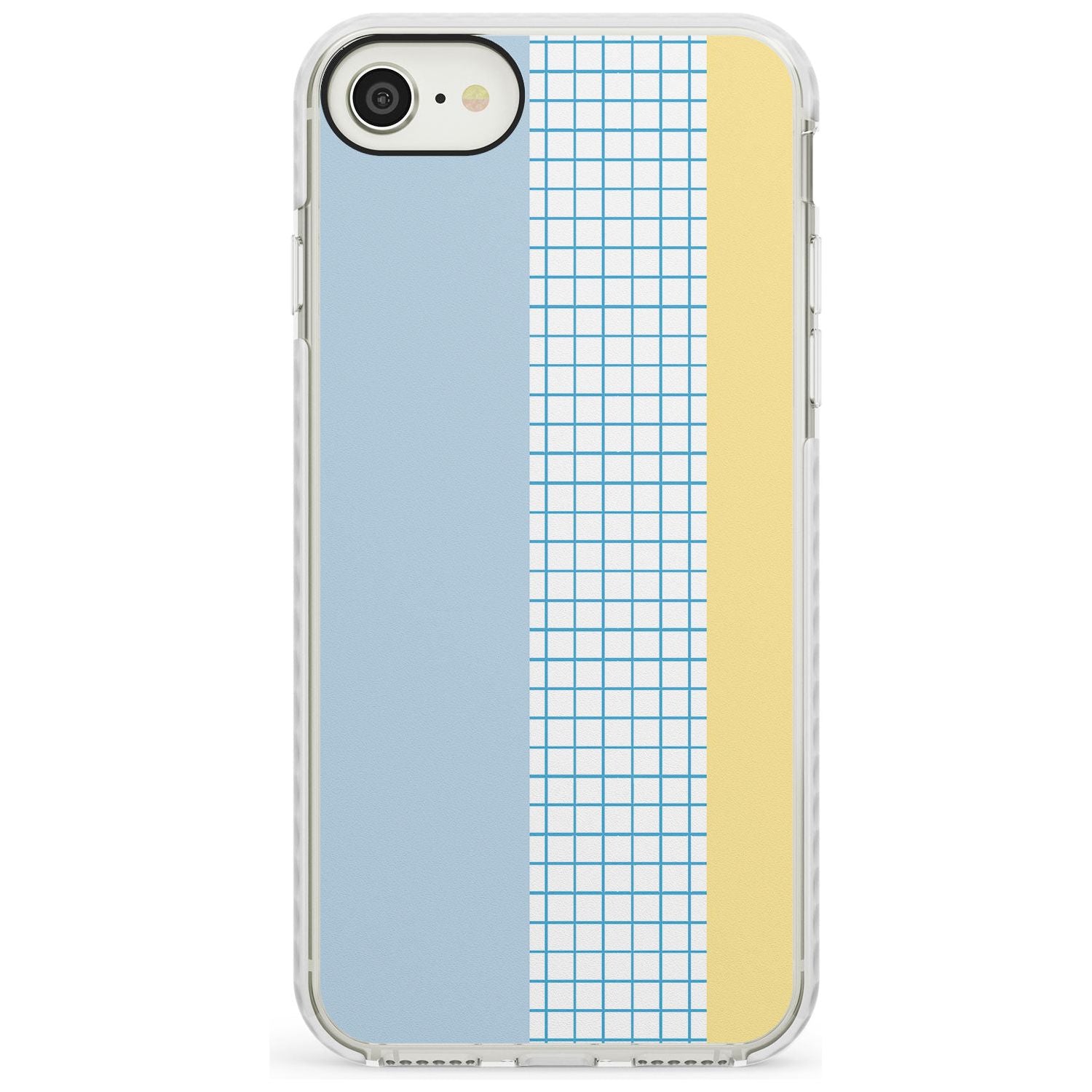 Abstract Grid Blue & Yellow Impact Phone Case for iPhone SE 8 7 Plus