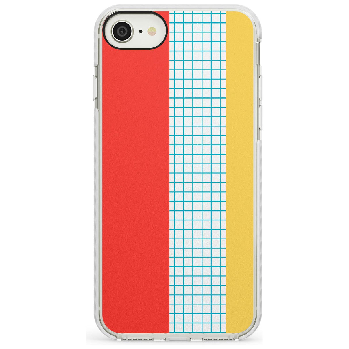 Abstract Grid Red, Blue, Yellow Impact Phone Case for iPhone SE 8 7 Plus