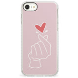 Finger Heart in Pink Slim TPU Phone Case for iPhone SE 8 7 Plus