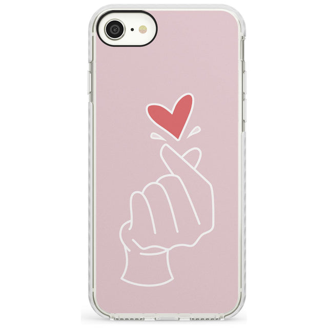 Finger Heart in Pink Slim TPU Phone Case for iPhone SE 8 7 Plus