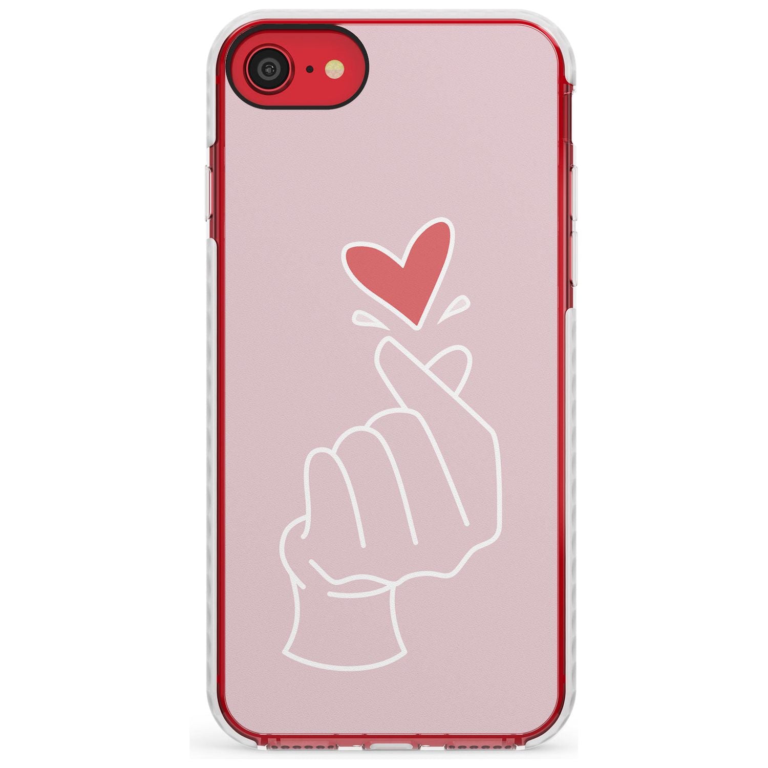 Finger Heart in Pink Slim TPU Phone Case for iPhone SE 8 7 Plus