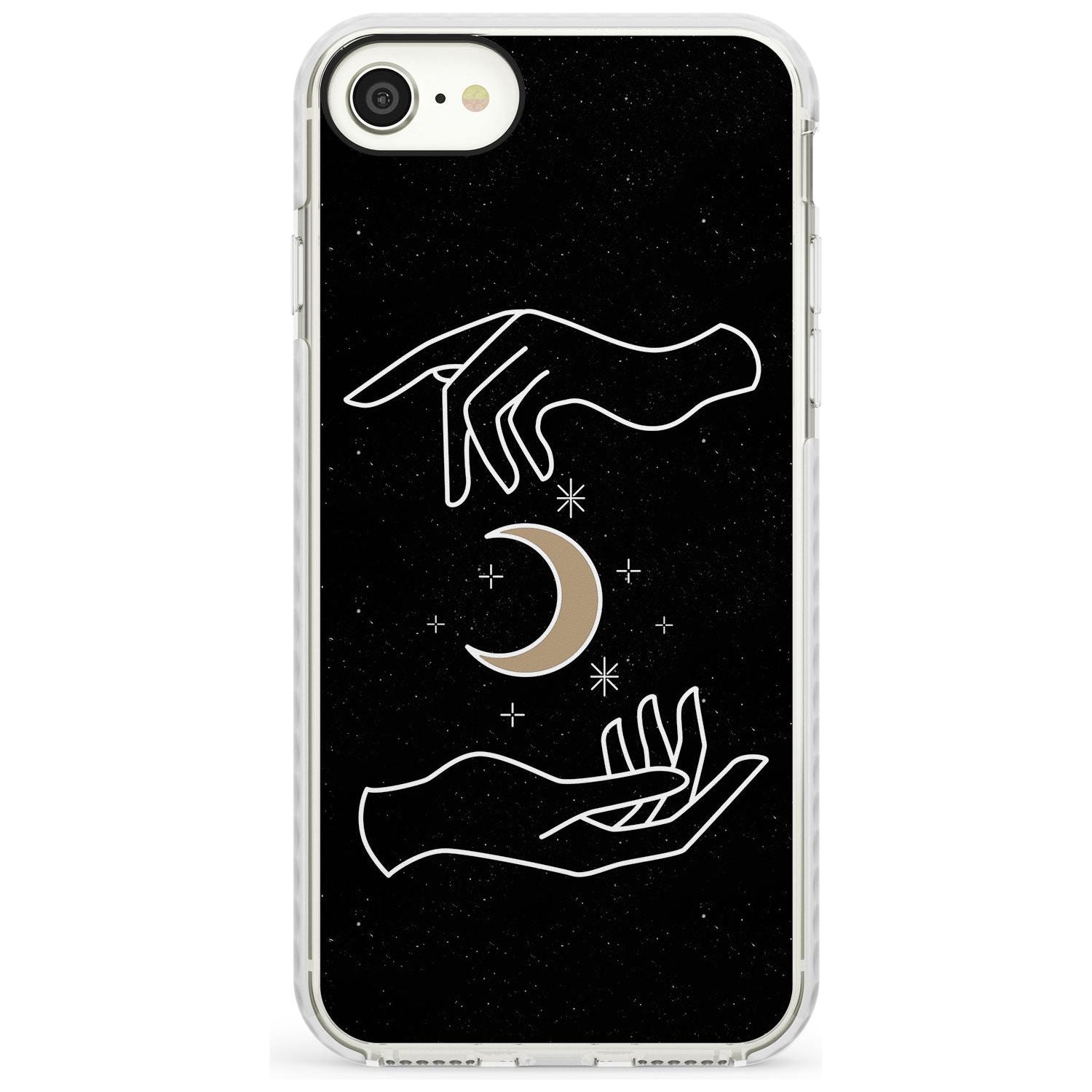 Hands Surrounding Moon Slim TPU Phone Case for iPhone SE 8 7 Plus