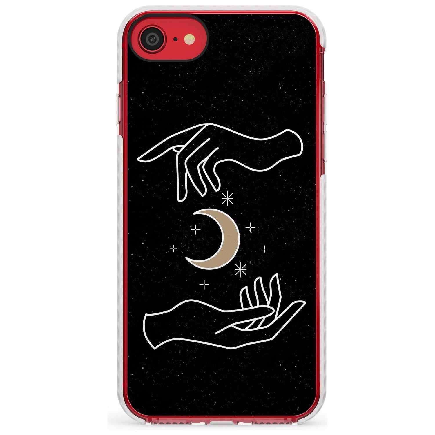 Hands Surrounding Moon Slim TPU Phone Case for iPhone SE 8 7 Plus