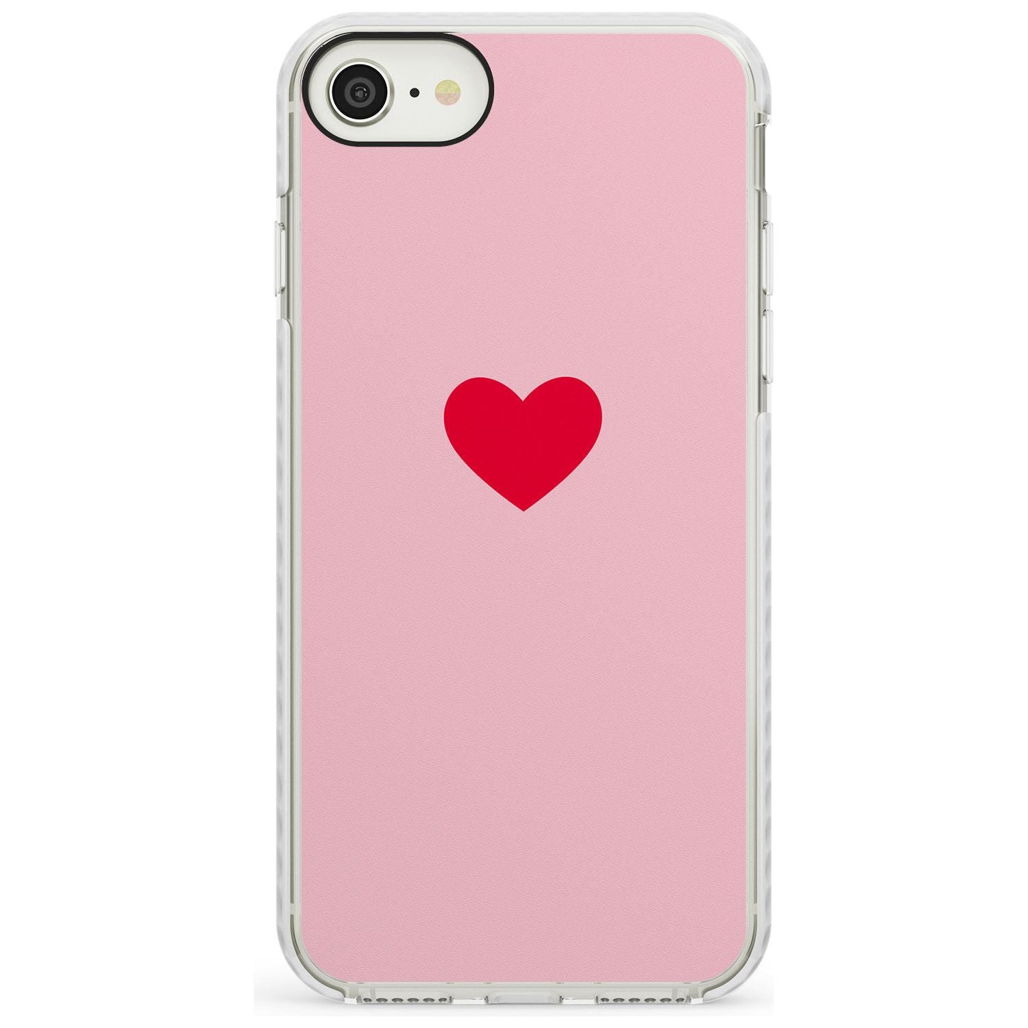Single Heart Red & Pink Impact Phone Case for iPhone SE 8 7 Plus
