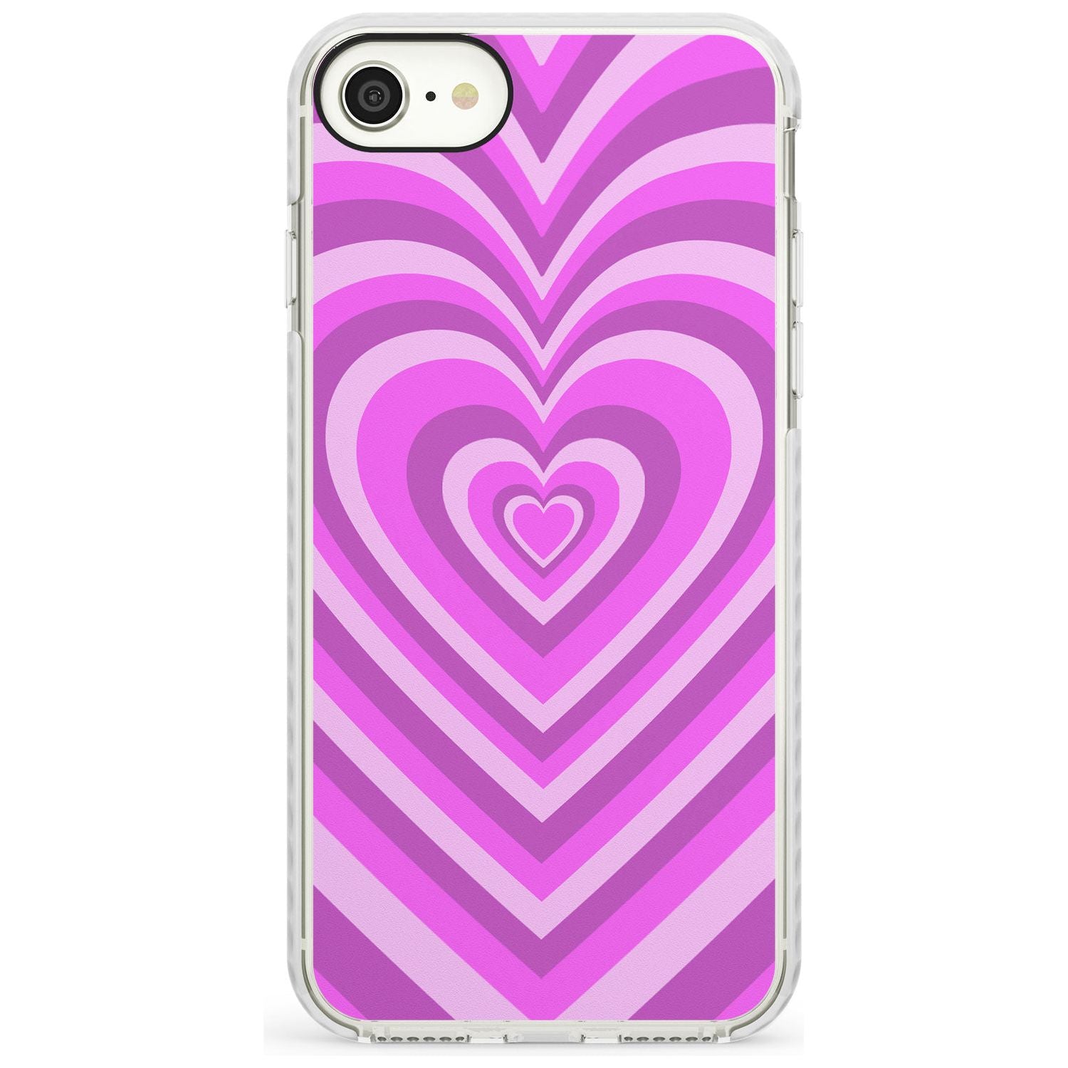 Pink Heart Illusion Impact Phone Case for iPhone SE 8 7 Plus