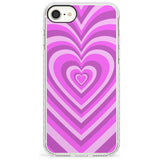 Pink Heart Illusion Impact Phone Case for iPhone SE 8 7 Plus