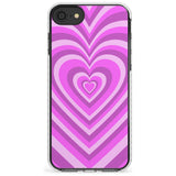 Pink Heart Illusion Impact Phone Case for iPhone SE 8 7 Plus