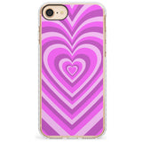 Pink Heart Illusion Impact Phone Case for iPhone SE 8 7 Plus