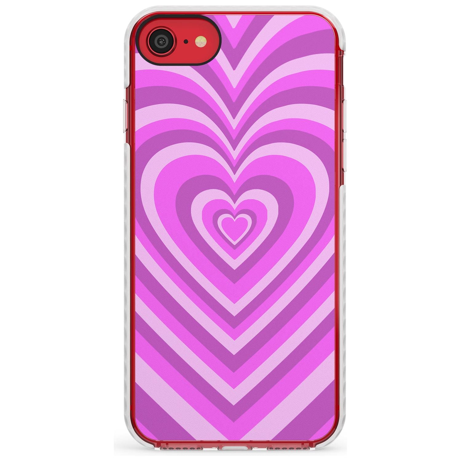 Pink Heart Illusion Impact Phone Case for iPhone SE 8 7 Plus